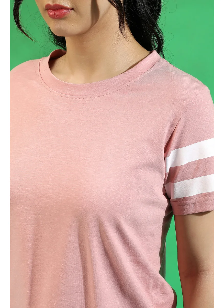 كامبوس سوترا Women's Solid Light Pink Boxy Top