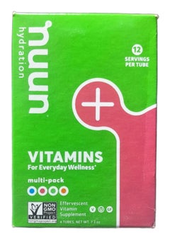 Nuun Vitamins For Everyday Wellness Multi-pack, 4 Tubes Each 12 Tablets  - Image 1