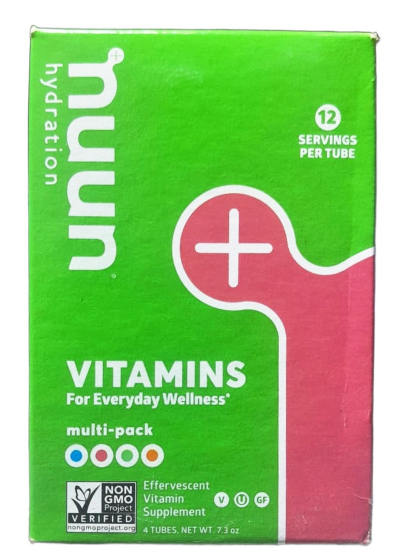 Nuun أقراص فيتامينات الترطيب + فيتامينات، فواكه مختلطة، عبوة من 4 قطع (48 وجبة) - Image 1