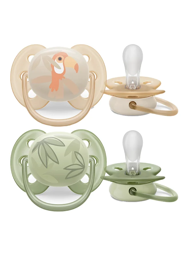 فيليبس أفنت 2 Pieces Ultra Soft Pacifier, 0 - 6 Months