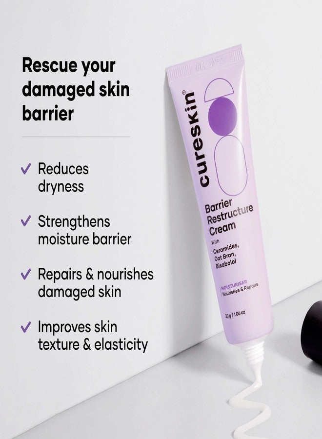 Cureskin كريم كيورسكين لإعادة بناء حاجز البشرة | ترطيب مكثف وإصلاح مع سيراميدات، وخلاصة الشوفان، وزيت البسابولو للبشرة الجافة والحساسة (30 غرام (عبوة واحدة)) - Image 2