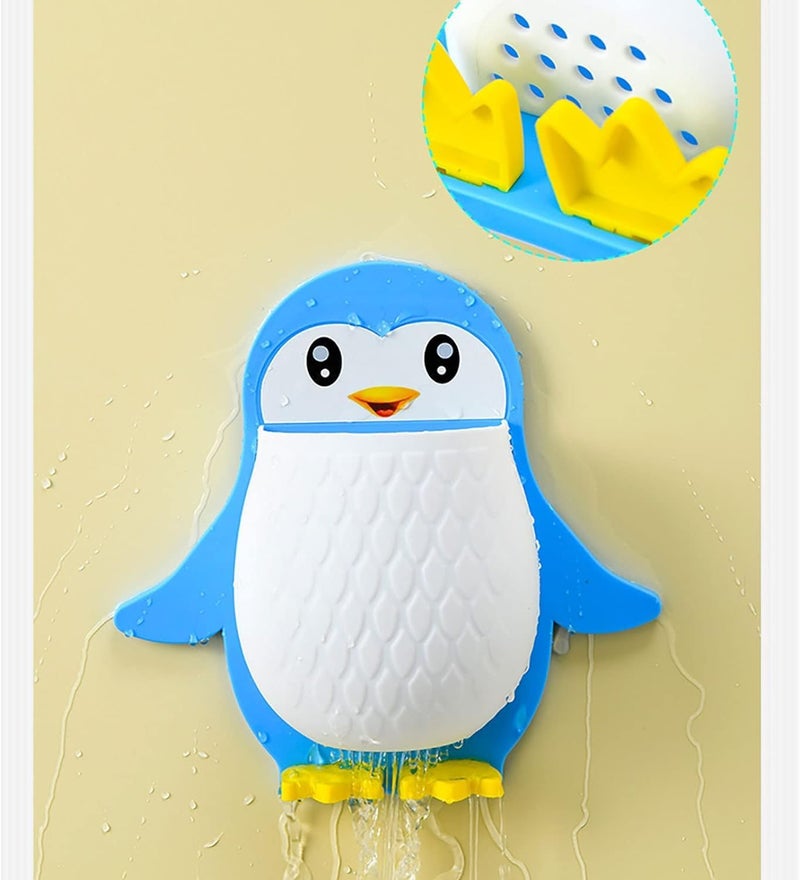 MERCEHIVE Penguin Storage Box & Bedside Wall Toothbrush Holder | Adhesive Wall Shelf with Phone Bracket | Office Wall Organizer & Pen Holder (Pack of 2) - Image 3