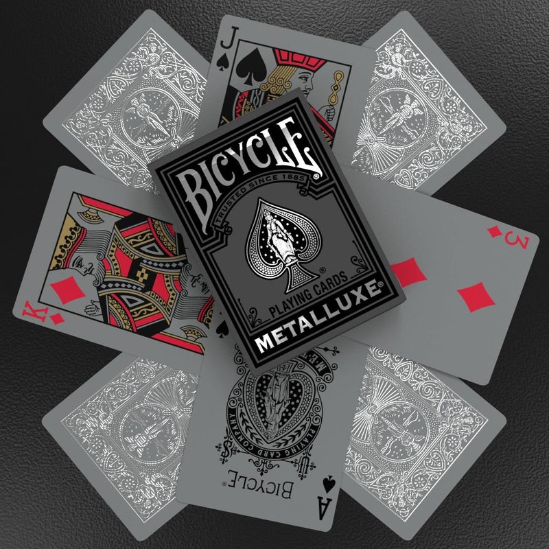 Bicycle Black and Silver Metalluxe Playing Cards â€“ Premium Foil Metalluxe Deckâ€“ Classic Poker Size, Collectible Luxury Design, Great for Game Night, Gifting, and Stocking Stuffer - Image 3