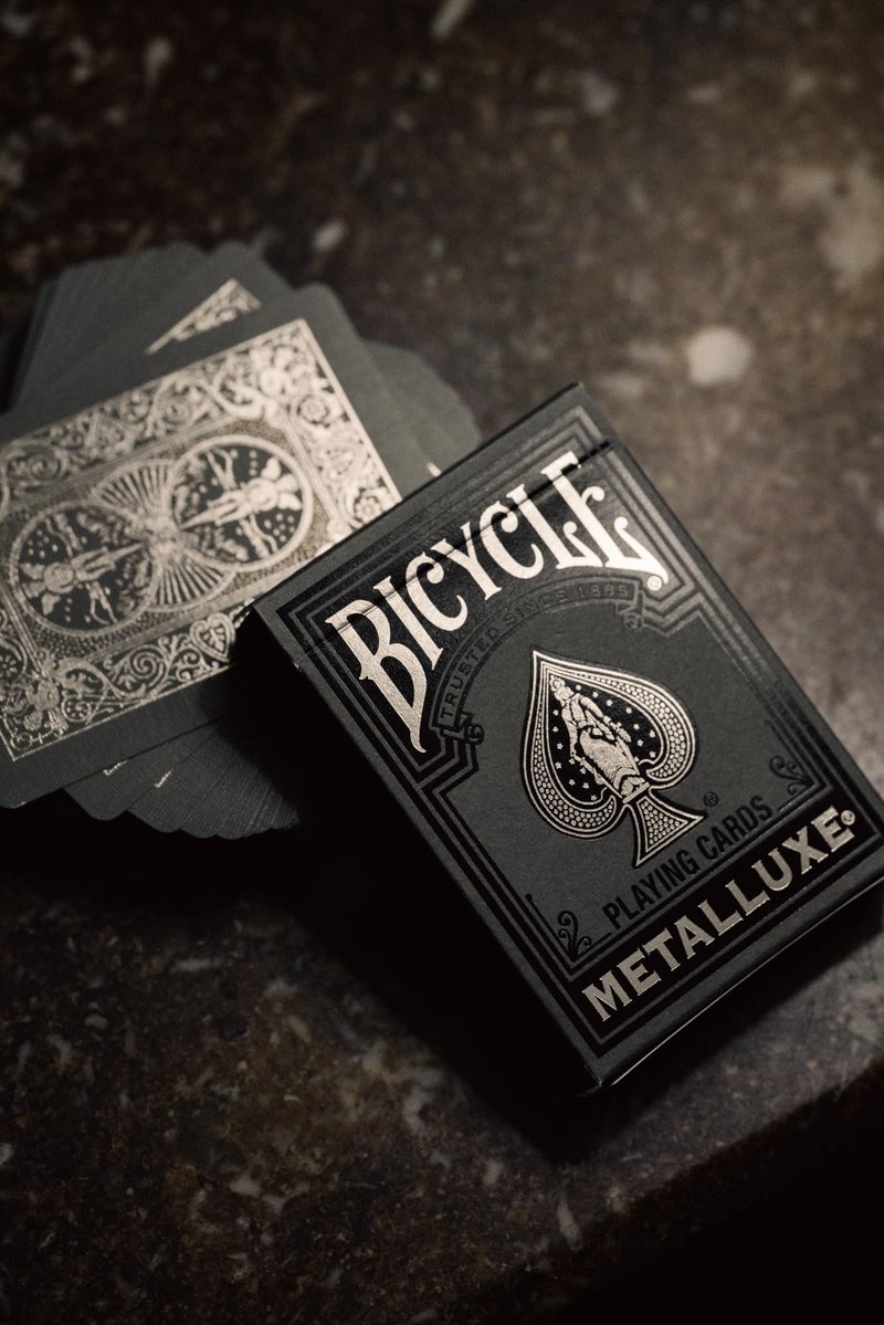 Bicycle Black and Silver Metalluxe Playing Cards â€“ Premium Foil Metalluxe Deckâ€“ Classic Poker Size, Collectible Luxury Design, Great for Game Night, Gifting, and Stocking Stuffer - Image 5