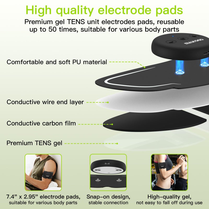 MASTOGO Wireless TENS Unit, Dual Host Muscle Stimulator with APP Control Up to 26 Modes, for Pain Relief, Portable and Rechargeable TENS Unit Muscle Stimulator - Image 5