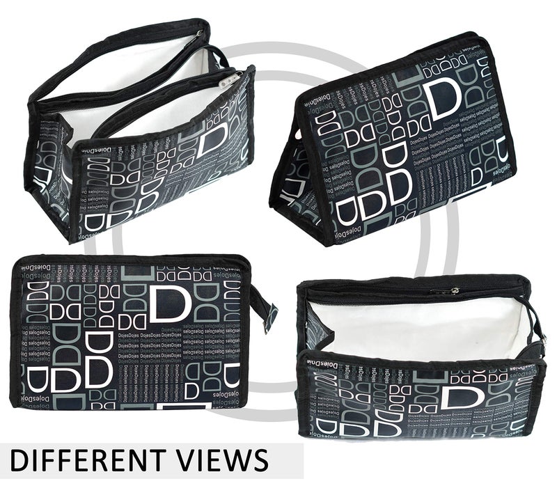 TULMAN Polyester Travel Cosmetic Pouch (Set of 3 Dojes Black) - Multipurpose Organizer for Makeup, Jewelry, Toiletries & Accessories Organizer Compact & Lightweight - Unisex for Men & Women - Image 5