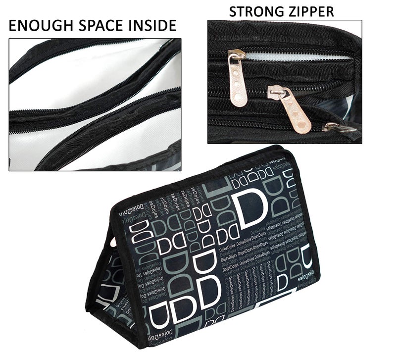 TULMAN Polyester Travel Cosmetic Pouch (Set of 3 Dojes Black) - Multipurpose Organizer for Makeup, Jewelry, Toiletries & Accessories Organizer Compact & Lightweight - Unisex for Men & Women - Image 4