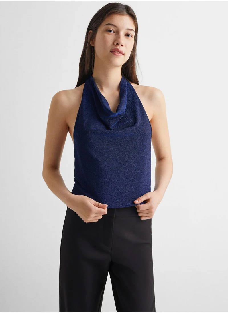 MANGO Youth Lurex Knitted Top