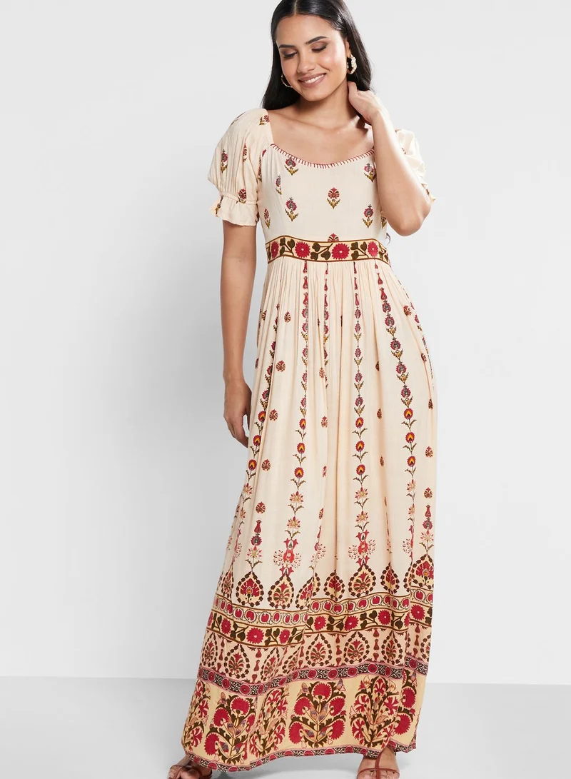 Aarke by Ritu Kumar Balloon Sleeve Printed Dress