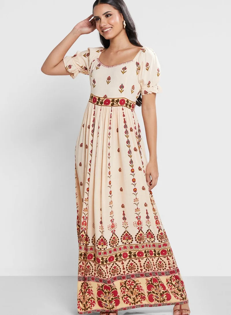 Aarke by Ritu Kumar Balloon Sleeve Printed Dress