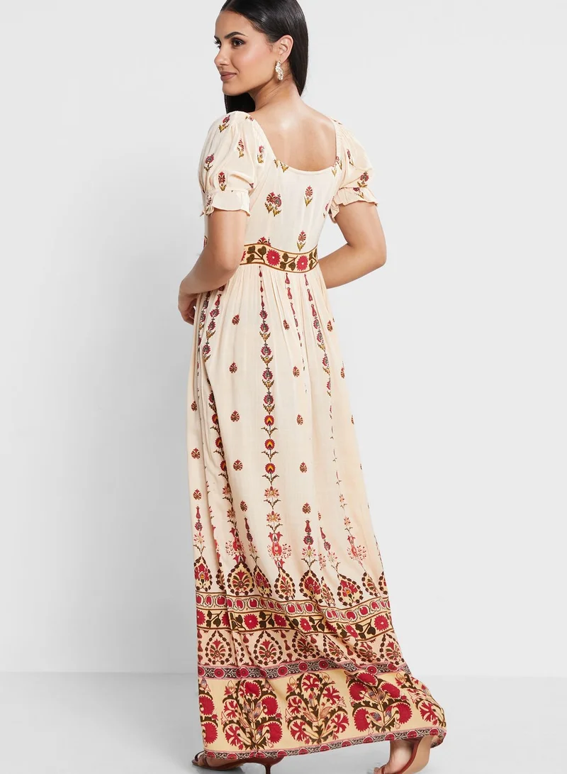 Aarke by Ritu Kumar Balloon Sleeve Printed Dress