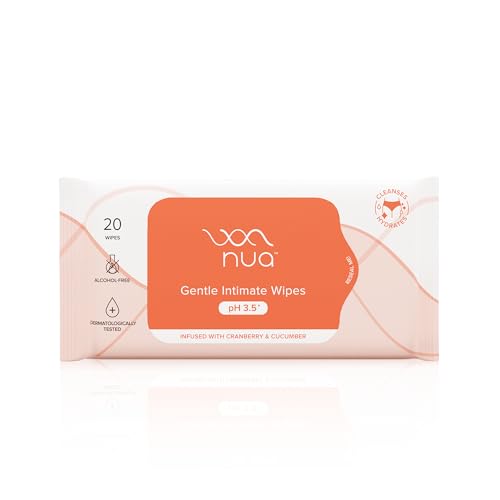 Nua Gentle Intimate Wipes | Infused with Cranberry, Cucumber and Aloe | Alcohol and Artificial-Fragrance Free | 100% Biodegradable - Image 1