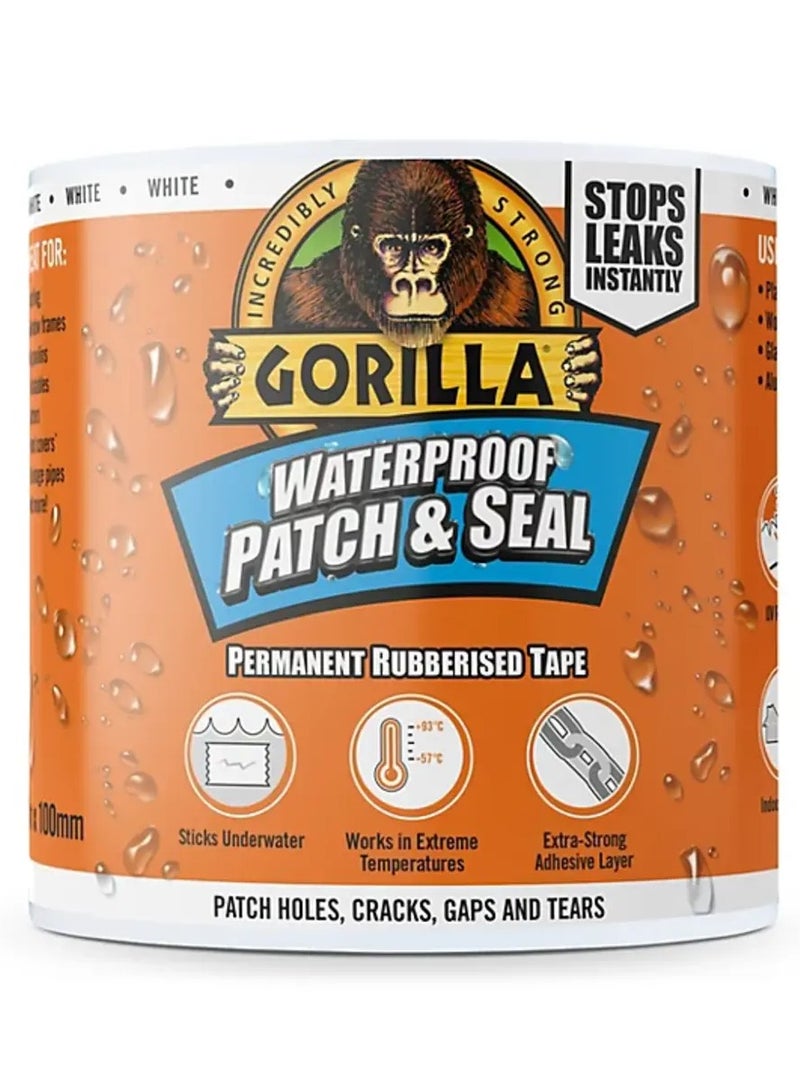 Gorilla Patch & Seal White Waterproof Sealing tape (L)3m (W)100mm - Image 1