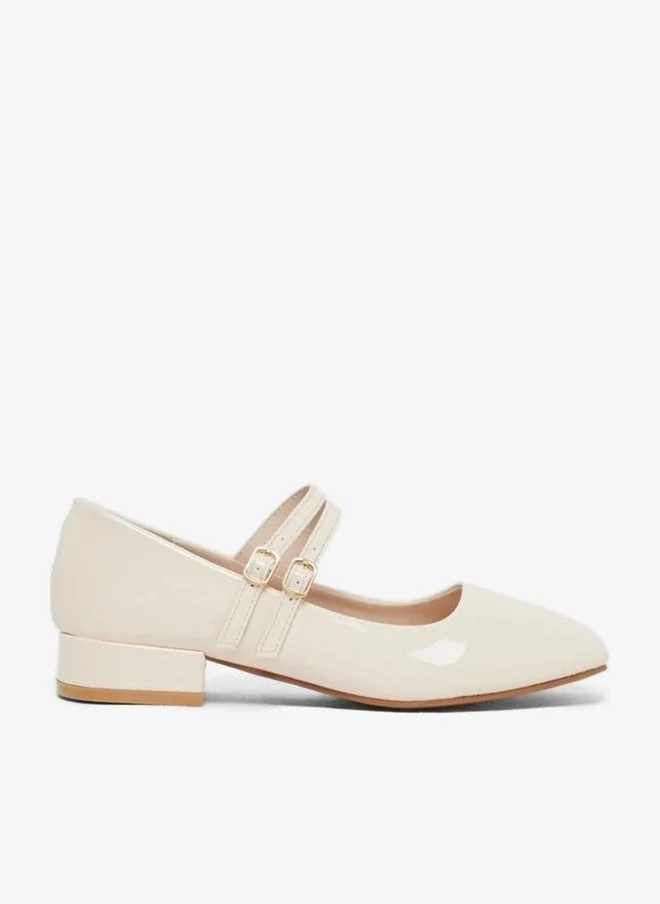 Styli Styli Plain Square Toe Buckle Strap Shoes