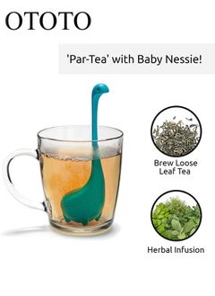 OTOTO Baby Nessie Loose Leaf Tea Infuser, Cute Tea Infuser Strainer, Cute Tea Gifts - Long Handle Neck, Ball Body Lake Monster Silicone Tea Infuser for Herbal Tea Blue  - Image 3