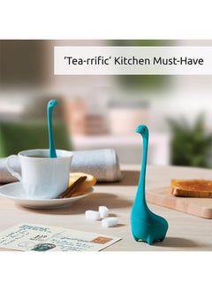 OTOTO Baby Nessie Loose Leaf Tea Infuser, Cute Tea Infuser Strainer, Cute Tea Gifts - Long Handle Neck, Ball Body Lake Monster Silicone Tea Infuser for Herbal Tea Blue  - Image 5