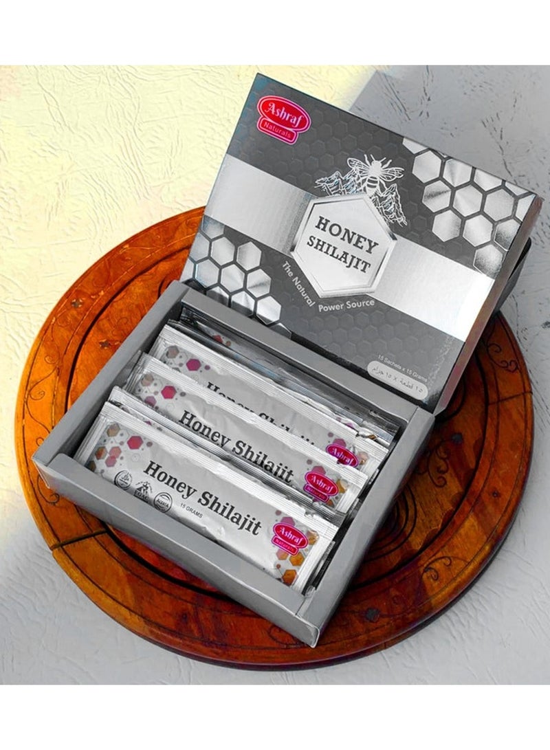 Ashraf Naturals Honey Shelajit sachets 15 x 15gram - Image 1