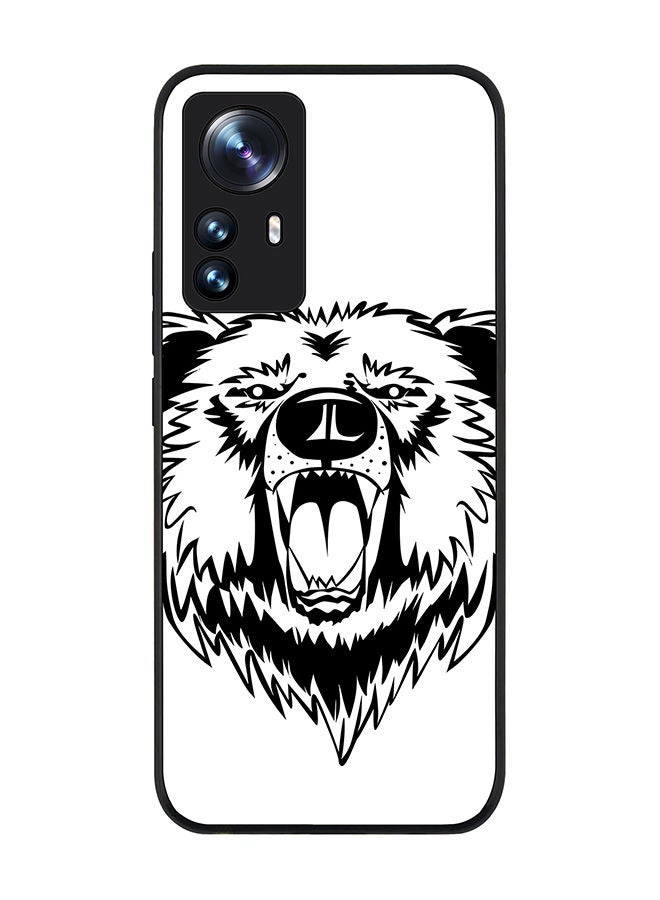 Stylizedd Rugged Black edge case for Xiaomi 12 Pro Slim fit Soft Case Flexible Rubber Edges Anti Drop TPU Gel Thin Cover - Grizzly Bear - Image 1