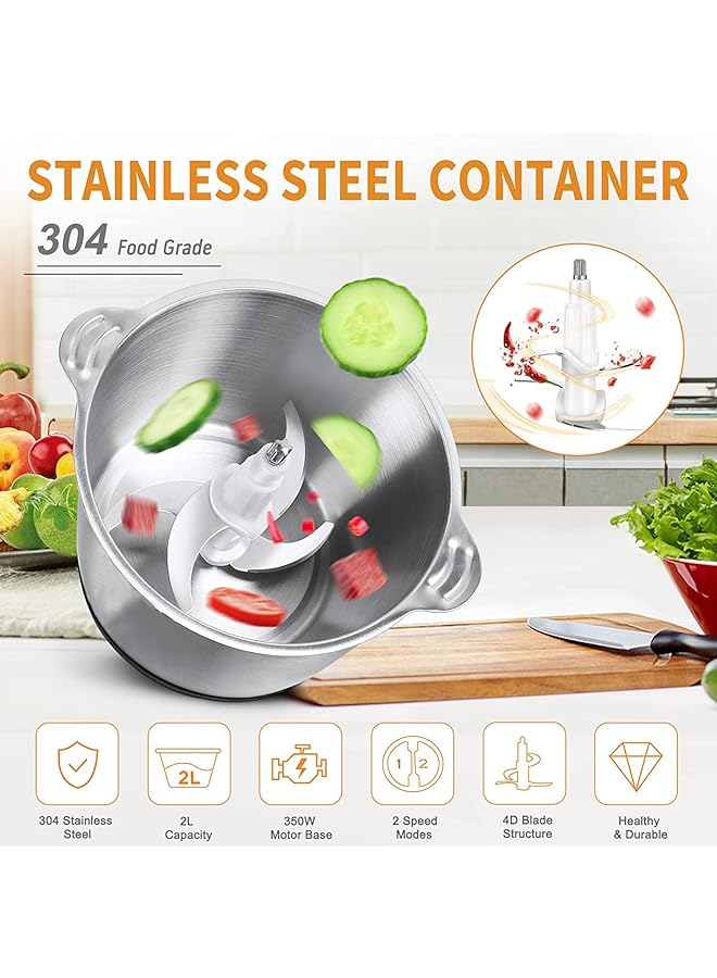 erorex Electric Meat Grinder Food Processor 3L Stainless Steel Meat Blender Food Chopper For Meat Vegetables Fruits And Nuts With 4 Large Sharp Blades 800W High Power  - Image 2