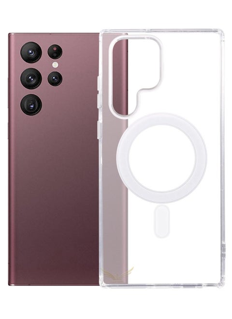 Galaxy S22 Ultra Case, Clear Magnetic Case with Built-in Magnets Compatible with MagSafe, Crystal Clear Slim Soft TPU Cover for Samsung Galaxy S22 Ultra 6.8"- Clear