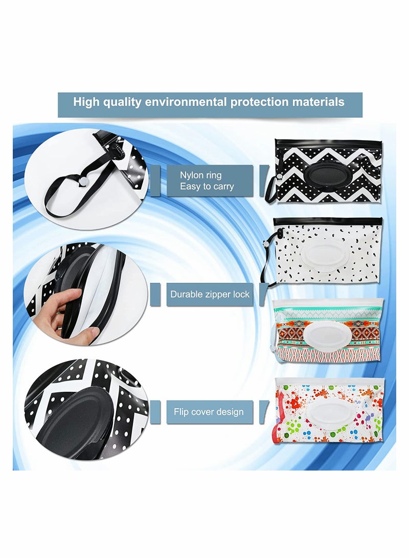 KASTWAVE Baby Wipe Dispenser, Reusable Wipe Holder Wipes Pouch Container(4 Pack) - Image 5