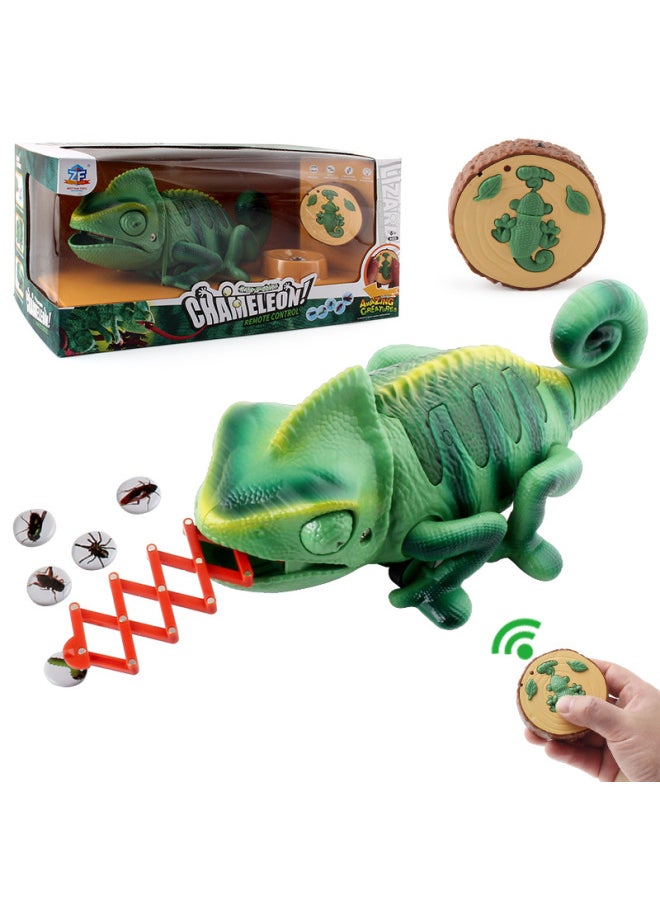 Electric Remote Control Light Crawling Chameleon Children's Strange Funny Worm Trick Chameleon Toys-Color:8808 Black Remote Control Snake 0.38kg  - Image 1