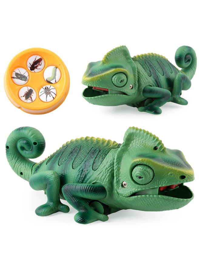 Electric Remote Control Light Crawling Chameleon Children's Strange Funny Worm Trick Chameleon Toys-Color:8808 Black Remote Control Snake 0.38kg  - Image 3