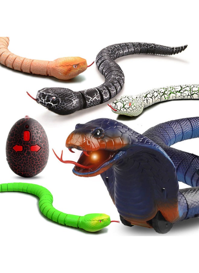 Electric Remote Control Light Crawling Chameleon Children's Strange Funny Worm Trick Chameleon Toys-Color:8808 Black Remote Control Snake 0.38kg  - Image 2