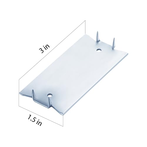 Wensilon(30 pcs) Zinc 1.5X3 Inch 16-Gauge Anti-Nail Protection Plate Shield, Nail Plate for Wood Studs, Steel Cable Wire Protector Plate with Sharp Pointed Prongs for Protection Plumbing and Wiring - Image 2