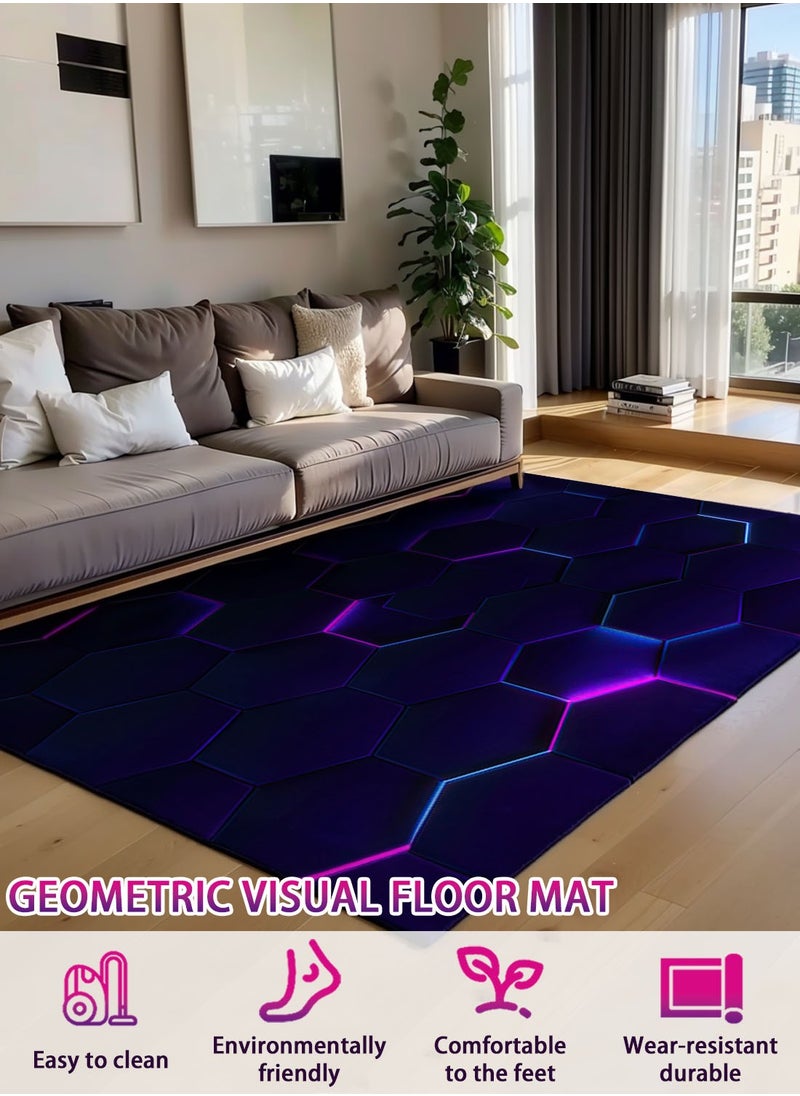 Gaming carpet, 3D abstract geometric visual carpet, soft floor mat, carpet mat, non-slip mat, water-resistant game room carpet, gaming style, multiple sizes