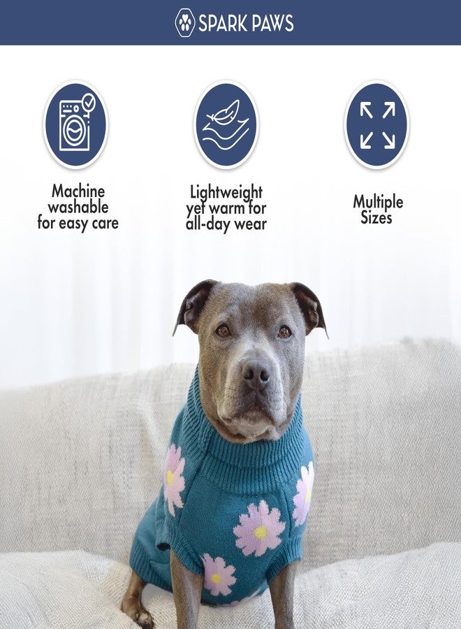 Spark Paws Knit Dog Sweater for Small Medium & Large Dogs - Warm Knitted Winter Turtleneck Pullover for Cold Weather, (Flower,4XL) - Image 3