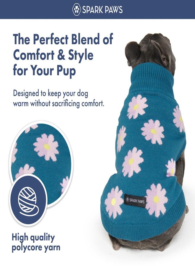 Spark Paws Knit Dog Sweater for Small Medium & Large Dogs - Warm Knitted Winter Turtleneck Pullover for Cold Weather, (Flower,4XL) - Image 5
