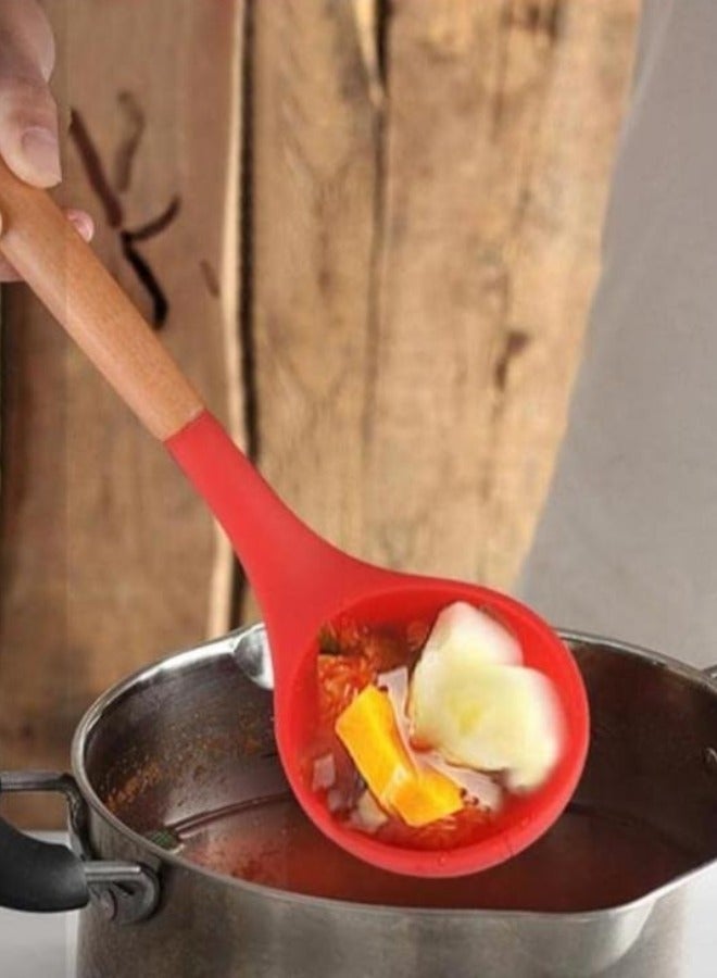 إلترازون 12-Piece Silicone Cooking Utensil Set with Wooden Handles – Heat-Resistant, Non-Stick Safe, Food-Grade BPA-Free, Durable Kitchen Tools with Holder – Dishwasher Safe - Image 4