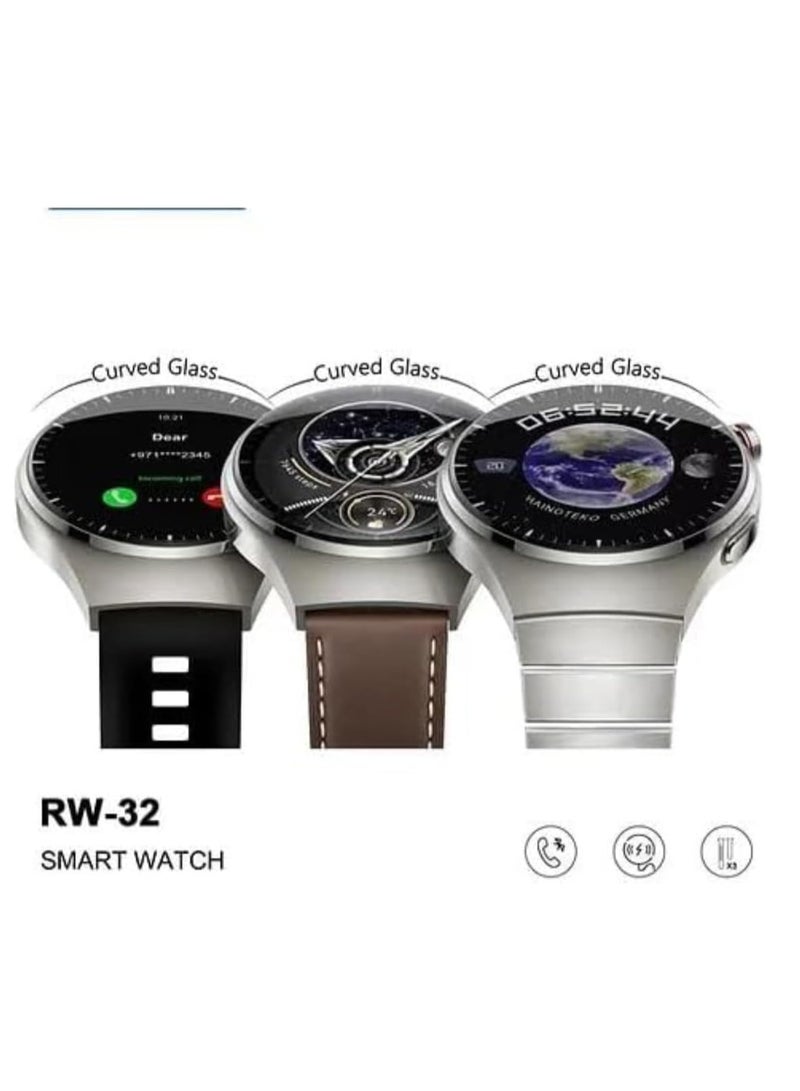 Haino Teko Haino Teko Germany Smart Watch 4 pro RW-32 with AMOLED Curved Glass Screen Real AMOLED Round Display Touch Screen with 3 pairs Strap Complete Fitness Tracker Watch  - Image 4