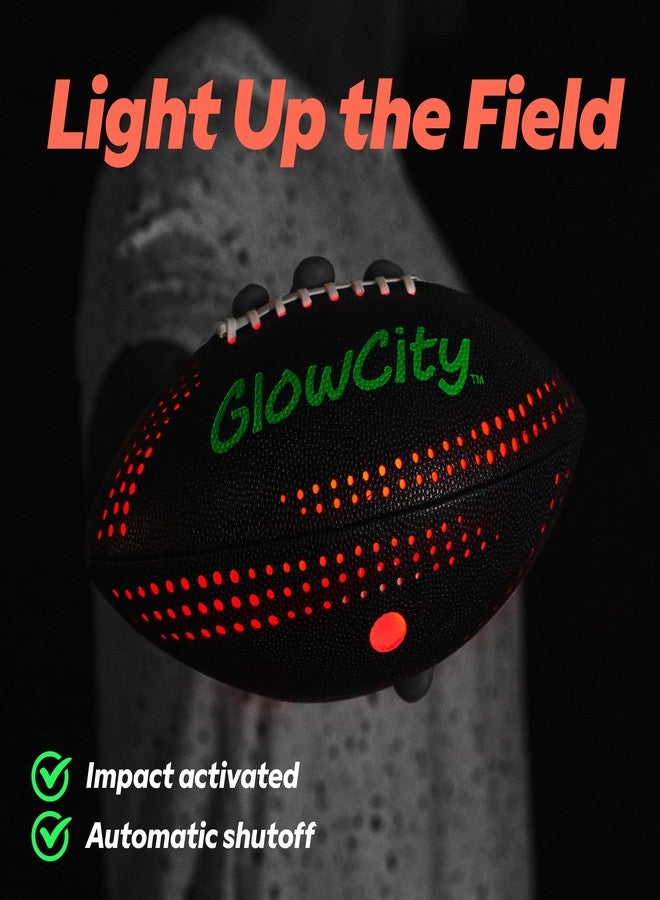 GlowCity Glow in The Dark Football - Size 6 Light Up PU Ball for Teen Boys & Adults - Cool Sports Gift for Night Outdoor Games - Birthday Gifts Ideas for Teen Boys Teenager Ages 12 13 14 15 16 17 18 - Image 2