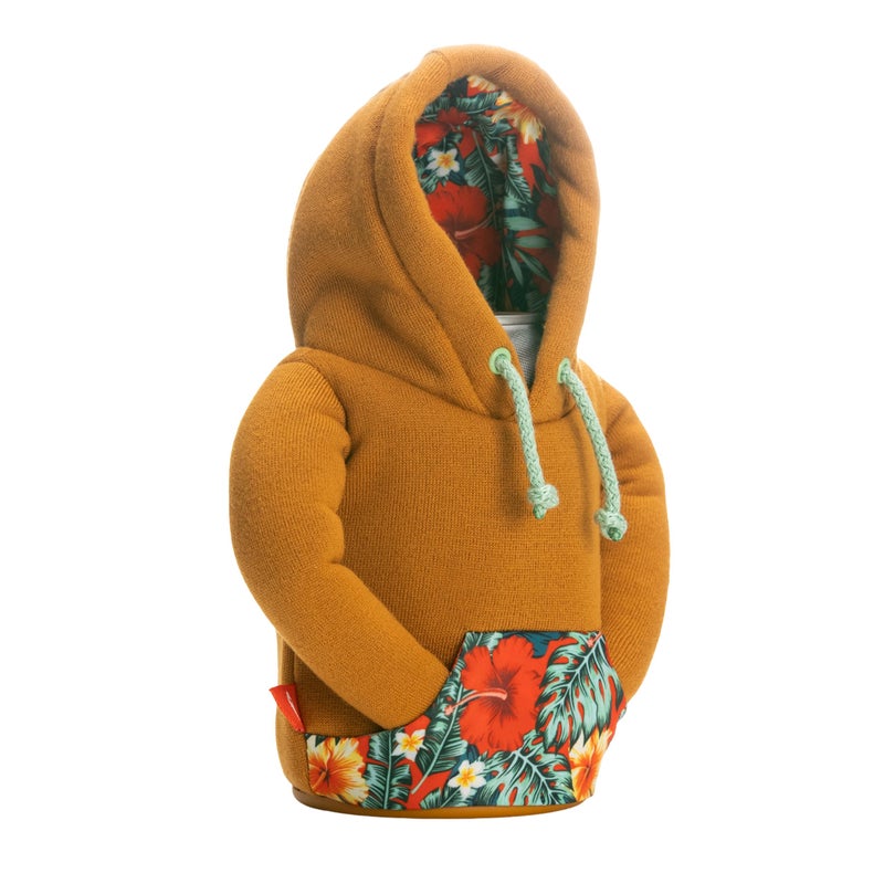 PUFFIN Puffin - The Hoodie Sweatshirt - Insulated 12 oz Can Cooler I Beer Bottle & Soda Can Insulator  Keep Drinks and Beverages Cold - Honey Brown/Island Time - Image 2
