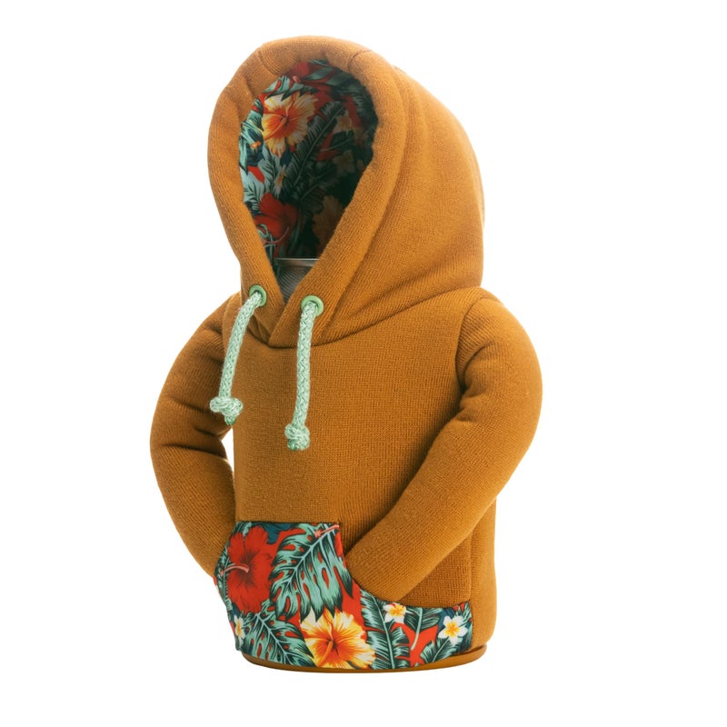PUFFIN Puffin - The Hoodie Sweatshirt - Insulated 12 oz Can Cooler I Beer Bottle & Soda Can Insulator  Keep Drinks and Beverages Cold - Honey Brown/Island Time - Image 4