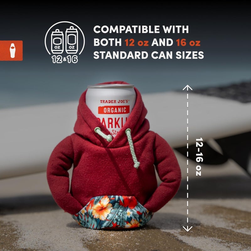 PUFFIN Puffin - The Hoodie Sweatshirt - Insulated 12 oz Can Cooler I Beer Bottle & Soda Can Insulator  Keep Drinks and Beverages Cold - Honey Brown/Island Time - Image 5