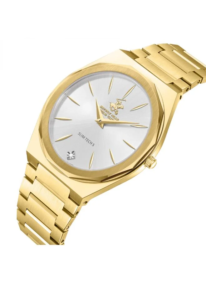 BEVERLY HILLS POLO CLUB BEVERLY HILLS POLO CLUB BP3667X.130 Men's Analog Display Watch & Metal Strap Gold