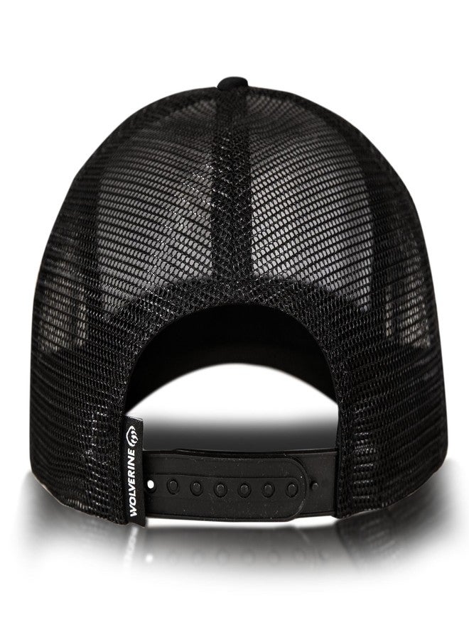 وولفرين قبعة سائق شاحنة مزينة بشعار مخلب ولفيرين مطرز | إبزيم خلفي قابل للتعديل | ألواح شبكية | ماصة للرطوبة | أسود - Image 4
