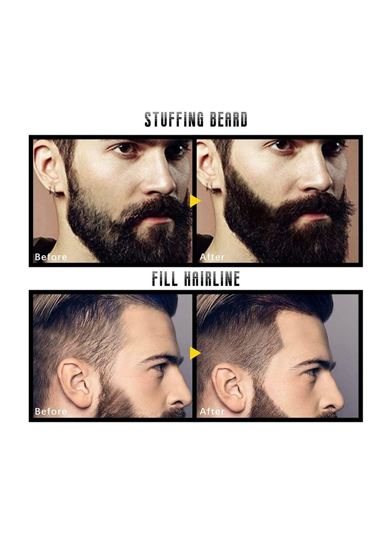 Beard Pen Filler, 2 in 1 Filling Stick and Brush for Men, Waterproof, Long Lasting Natural Looking Pen, Moustache Hair Makeup, Effective Enhance Facial Hair, Black - Image 3