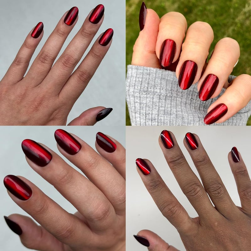 Olive & June Instant Mani Press-On Nails (Glue) | 42 Fake Nails, 21 Sizes | Non-Toxic, Long-Lasting Recycled Materials Realistic Look | Salon-Quality at Home | Medium, Oval | Obsessed Velvet - Image 4