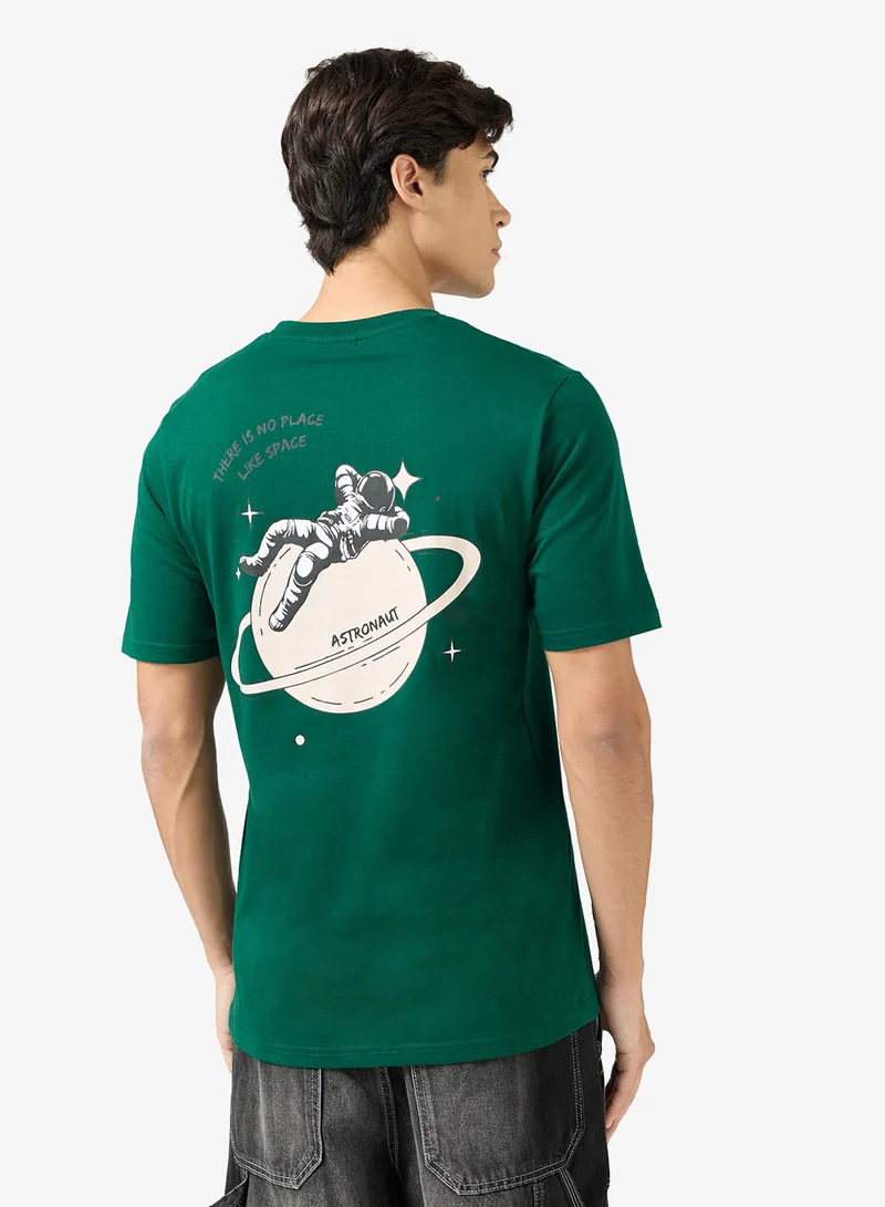 سفنتي فايف تيشيرت مطبوع بقصة عادية