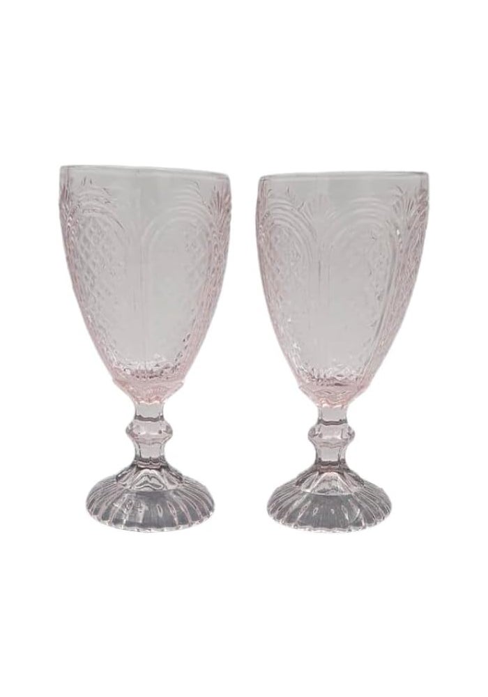 B&D Light Pink Glass Goblets Set of 2 - Image 5