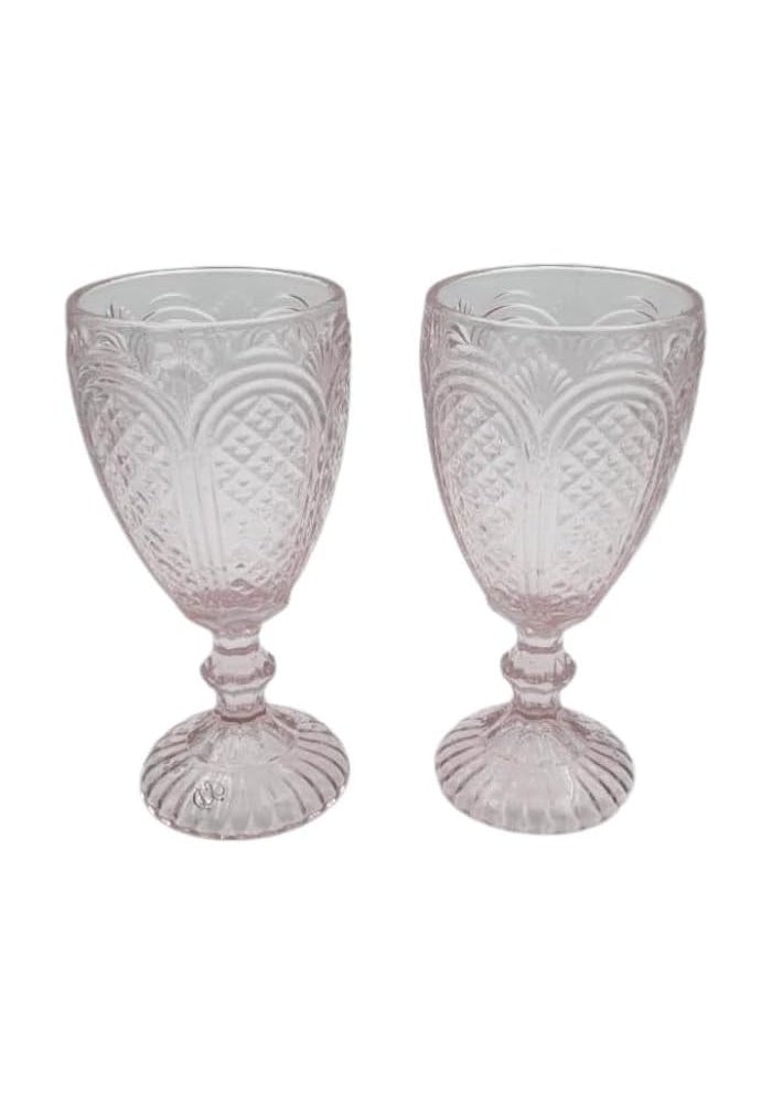 B&D Light Pink Glass Goblets Set of 2 - Image 2