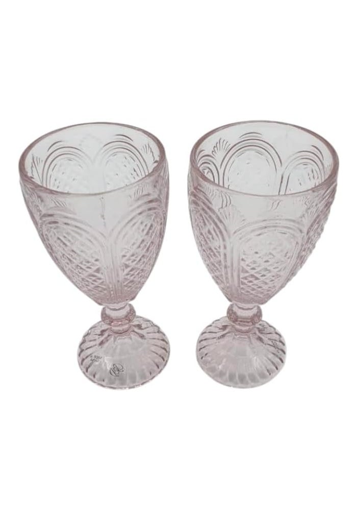 B&D Light Pink Glass Goblets Set of 2 - Image 3