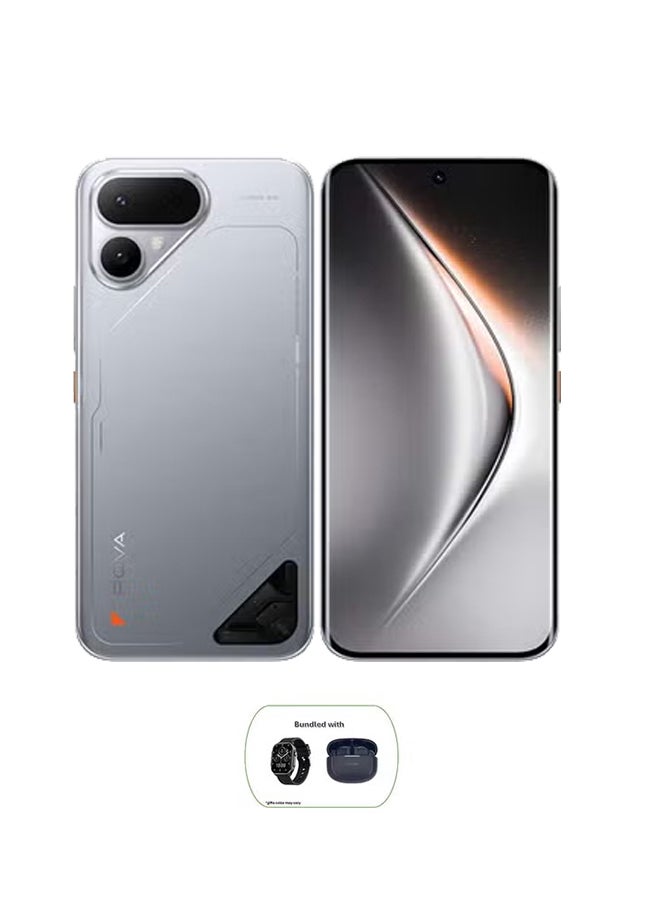 TECNO Pova Curve 2 5G 12GB RAM 256GB Melting Silver Bundle with TECNO TWS Earphone Bud 4 Air and TECNO Watch 3 Active - Middle East Version - Image 1