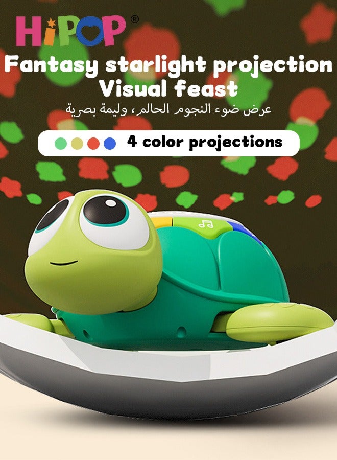 HIPOP Baby Toys Musical Crawling Baby Toys, Touch & Go Crawling Turtle Infant Toys, Early Learning Educational Toy with Sound and Projection, Infant Tummy Time Toys for 18 Plus Months - Image 2