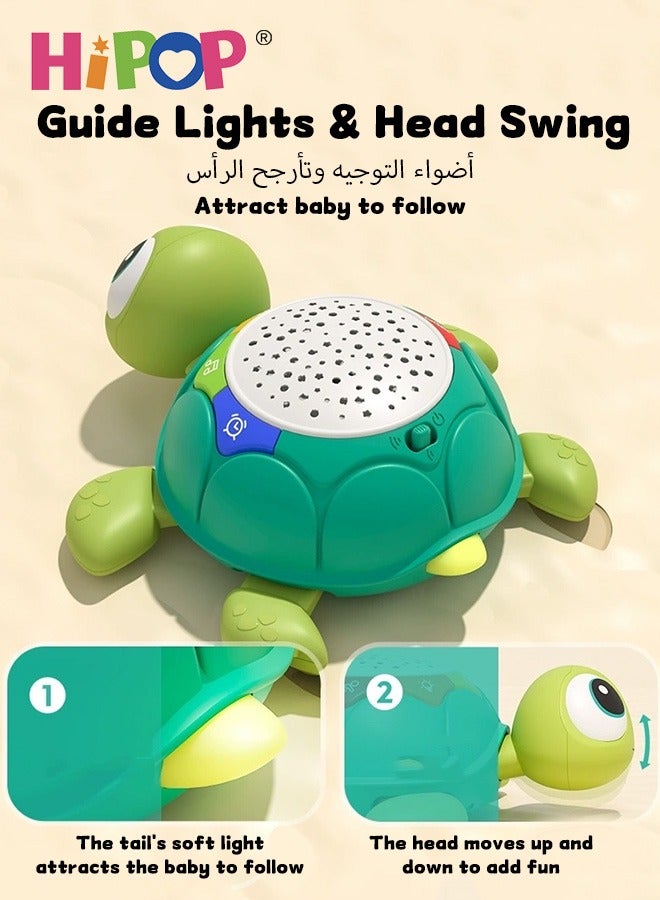 HIPOP Baby Toys Musical Crawling Baby Toys, Touch & Go Crawling Turtle Infant Toys, Early Learning Educational Toy with Sound and Projection, Infant Tummy Time Toys for 18 Plus Months - Image 3