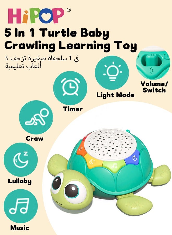 HIPOP Baby Toys Musical Crawling Baby Toys, Touch & Go Crawling Turtle Infant Toys, Early Learning Educational Toy with Sound and Projection, Infant Tummy Time Toys for 18 Plus Months - Image 4